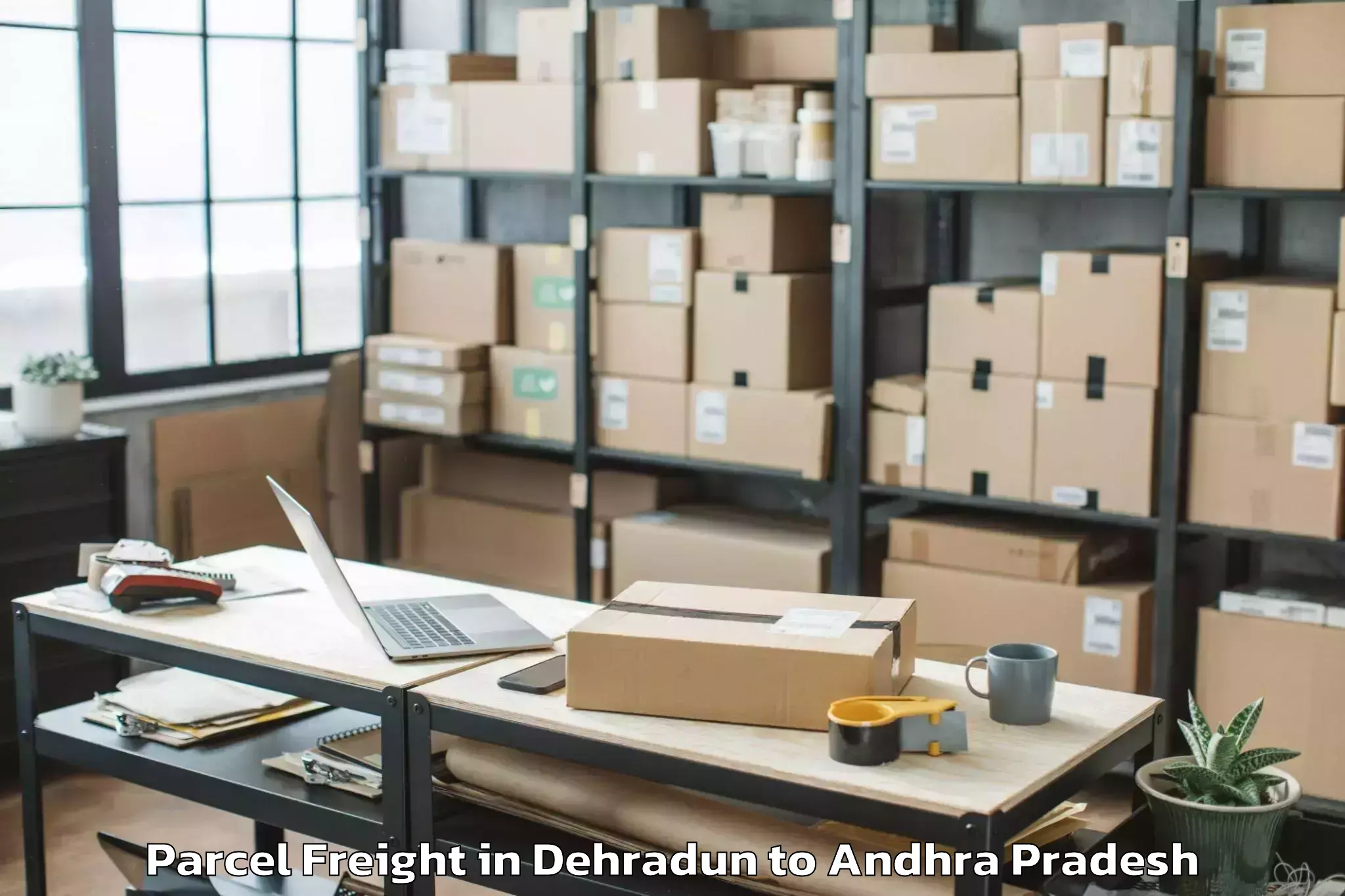 Book Your Dehradun to Movva Parcel Freight Today